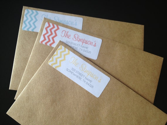 items similar to chevron return address labels on etsy address labels in pages