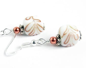 Vintage Earrings, Swirl Earrings, Dangle Earrings, Drop Earrings, Cube Earrings, Lampwork Earrings, Vintage Beads, for Her