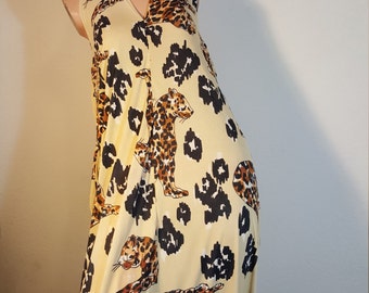 FREE SHIPPING Vintage 1960 Animal Print Maxi