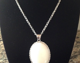 Amazonite Gemstone Necklace, Amazonite Gemstone Oval Pendant Necklace
