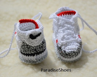 CROCHET PATTERN Nike Air Jordan 3 Crochet Baby Booties