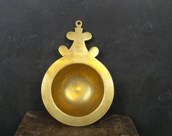 Vintage Bronze Bowl. Baptismal Font. Decorative Bowl