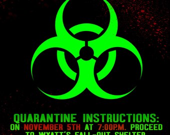 You've Been Infected party invitation