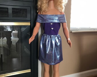 My size barbie periwinkle dress