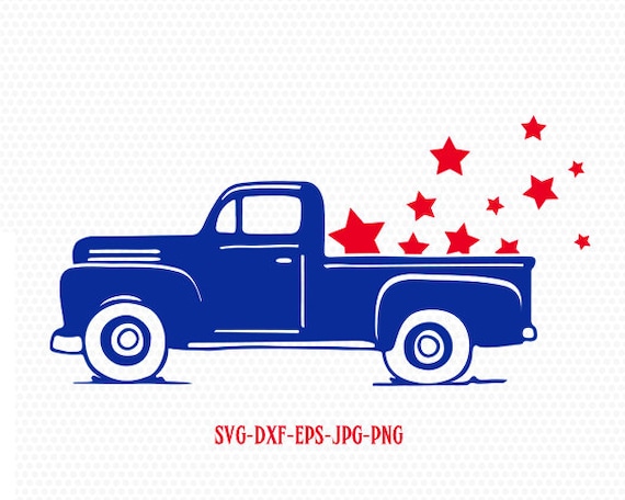 Patriotic vintage old truck svg Fourth of July SVG 4th of
