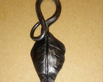 Hand Forged Steel Leaf Necklace or Keychain!