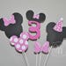 Minnie mouse inspired centerpiece, Minnie mouse party, Minnie pink, Minnie mouse decoration, Set of 4 sticks.