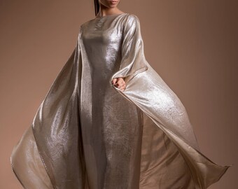 Gold maxi dess / Avant garde dress / Longline kimono dress / Golden kaftan dress / Maxi kaftan dress / Maxi kaftan kimono