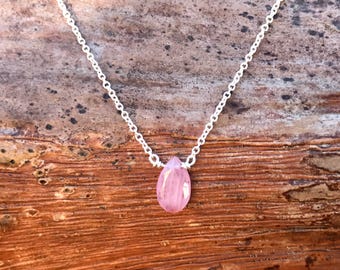 Pink Sapphire Dainty Necklace