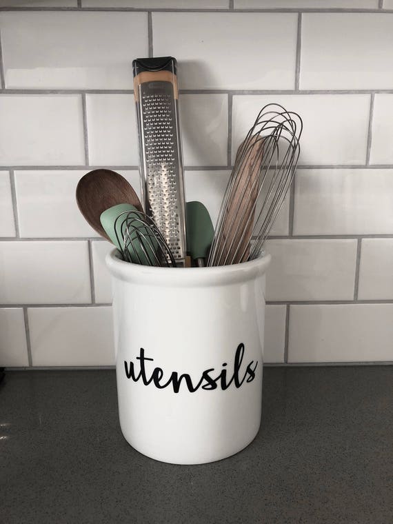 Utensil Holder Label Vinyl Label Kitchen Labels Kitchen
