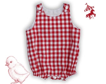 Baby red gingham romper