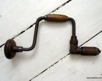 Vintage Stanley no 923 rusty Hand drill 10 inch collectible tool drill carpentry hand drill antique drill antique tools vtg drill H05/271