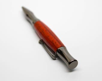 Wood Ballpoint Pen - Virage Style - Padauk with Gun Metal Accents (Gift Ready)