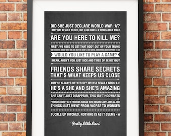 Pretty Little Liars Tv Quotes - HIGH QUALITY PRINT - Choose Your Size - Wall Art - Poster Print - Modern Design