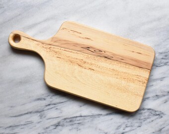 Handcrafted Maple Wood Cutting Board With Black Graining| Cheese Board With Handle