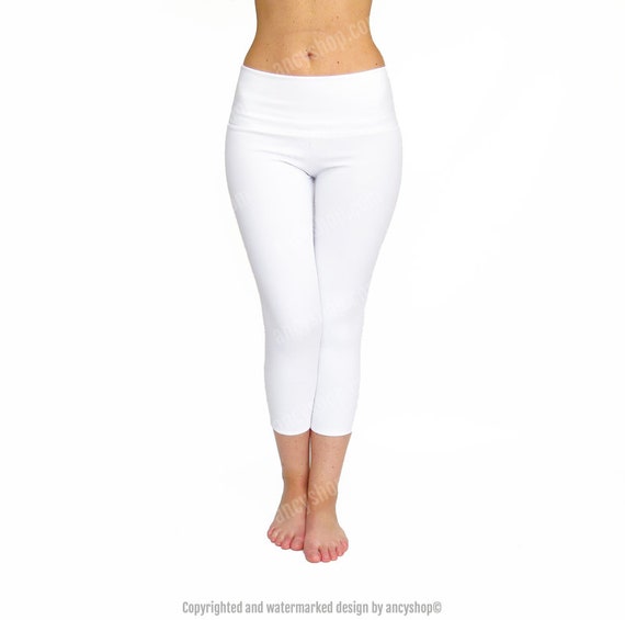 Download White Yoga Pants White Capri Leggings High Waist Yoga Pants