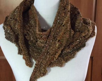 Hand-spun, hand-knit shawlette