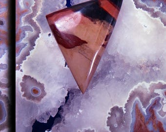 Double Sided Indian Paint Stone Glossy Designer Cabochon 8355