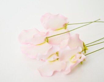 Pink Sweet Pea Sugar Flowers