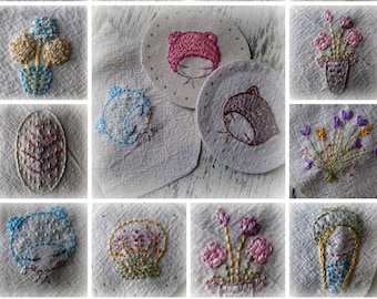 mini embroideries hand embroidery pattern PDF