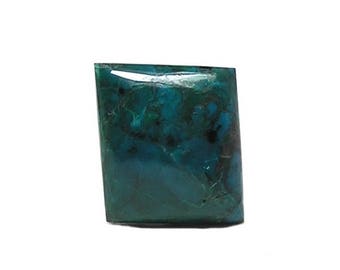Chrysocolla Ocean Blue Gem Silica with green Malachite, Southwestern Semiprecious Gemstone Flat Back Cabochon, Loose Jewel, DIY Craft Gem