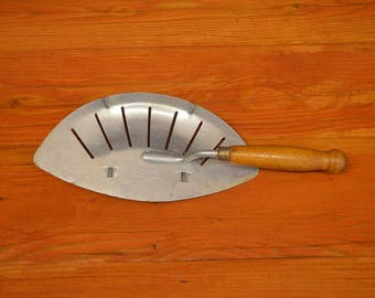 Vintage Safetee strainer metal pot pan strainer kitchen gadget tool old cottage chic rustic primitive kitchen