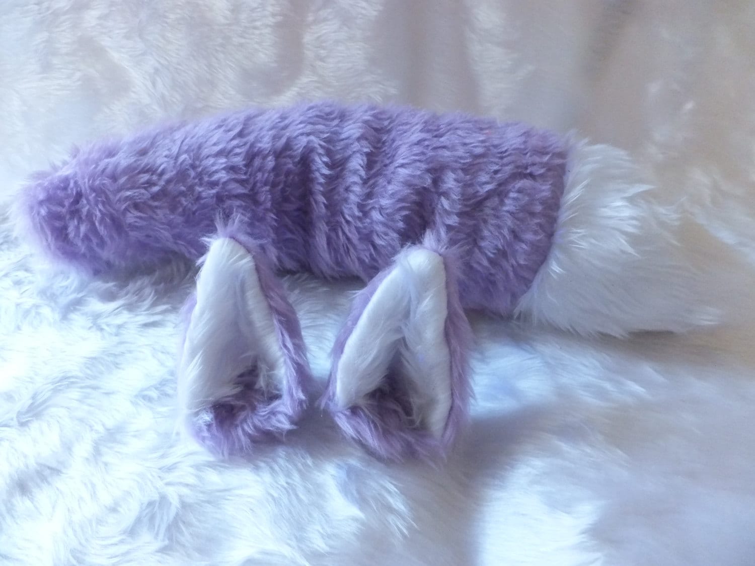 Light Purple Lilac Fox Wolf Furry Cosplay Set Ears on Hair