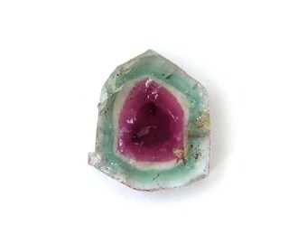 Watermelon Tourmaline Slice Cabochon Gemstone 12.2 ct 13.5x19.1x3.7 mm Free Shipping