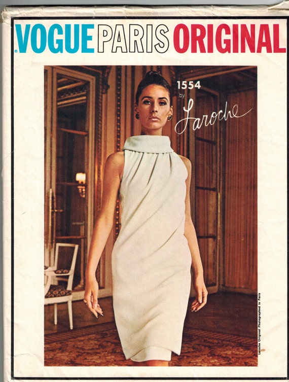 Vintage 60s Vogue Paris Original 1554 Short Evening Dress