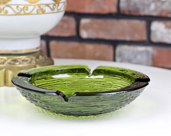 Vintage Anchor Hocking Soreno Glass Ashtray Large 9"