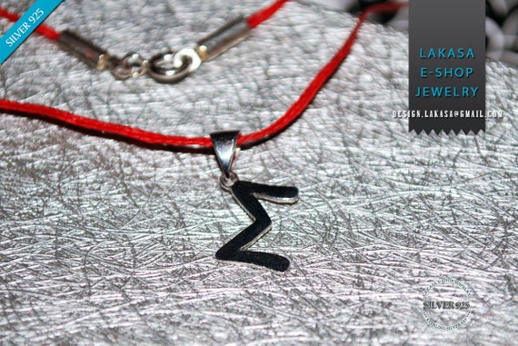 Necklace Μonogram S Name Sterling Silver white Gold plated Handmade Jewelry Best Personalised Gift her Woman Baby Girl Kids Unisex