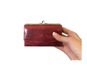 Vintage Leder Brieftasche - Frauen kleine Bi-Fold Geldbörse - dünne schlanke Brieftasche - Hollywood Glam - WAL-12