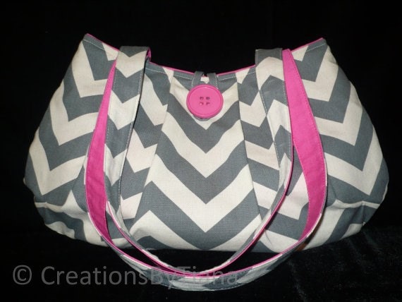 pink and grey handbag