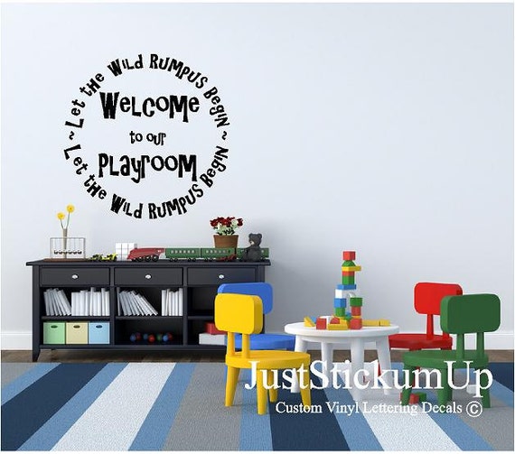 Kids Playroom Wall Art in Words Children art display Decals