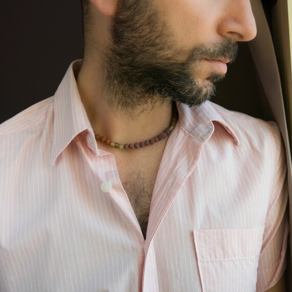 Men's Necklace Men's Beaded Necklace Men's