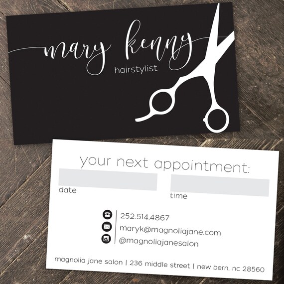 Modern Custom Hair Stylist Business Cards PROFESSIONALLY