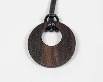 Ziricote Creole Pendant, 3cm, Wooden Pendant, Creole Necklace, Rosewood Pendant, Wooden Necklace, Wood Necklace, Round Pendant