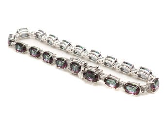 Vintage Orianne Sterling Silver Mystic Topaz Color changing Bracelet for Graduation Gift or Birthday Gift