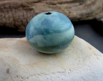 Single Large Blue Green Equator Focal Planet Bead