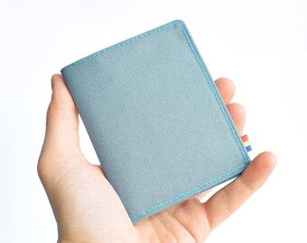 Vegan Wallet. Grey Cordura Wallet. Slim Wallet. Thin Wallet. Minimalist. Upcycled Wallet. Mens Bifold Wallet