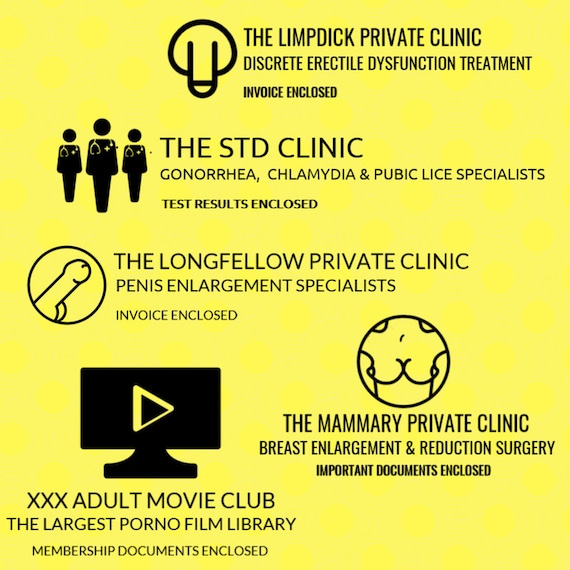 Prank Rude Envelopes 5 joke envelopes with funny logos