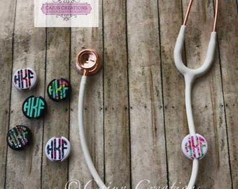 Stethoscope ID tag, name tag, stethoscope accessories, Lilly Pulitzer monogram, nurse gift, rn gifts, doctor gift, nursing student