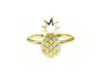 Pineapple Ring, Diamond Pineapple, Fashion Ring, Unique ring, Fruit Rings, Diamond ring, pineapple jewelry, pineapple Jewelry, Pineapple
