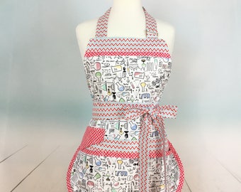 Chemistry Teacher Sassy Vendor Apron, Full Apron with Bib, 6/8 pockets, also great for Sewing, Farmers Market, Gardening, Cleaning