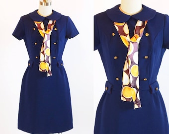 Vintage 1960s Mod Op Dress | Glenbrooke Jr | 26" Waist