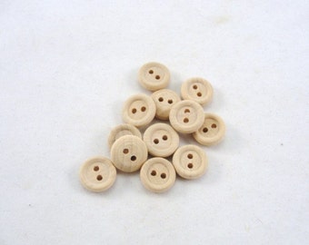 Small Wooden buttons 1/2 inch unfinished DIY