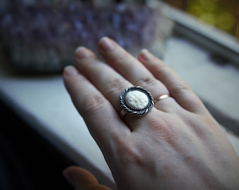 Double Moon Goddess Sterling Silver Ring