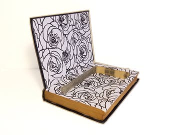 Hollow Book Safe Jane Eyre Charlotte Bronte Cloth Bound vintage Secret Compartment Keepsake Box Hidden Security Box