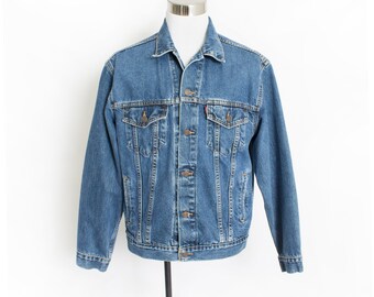 Vintage LEVI'S Denim Jacket - 1990s Blue Jean Jacket - Large / XL
