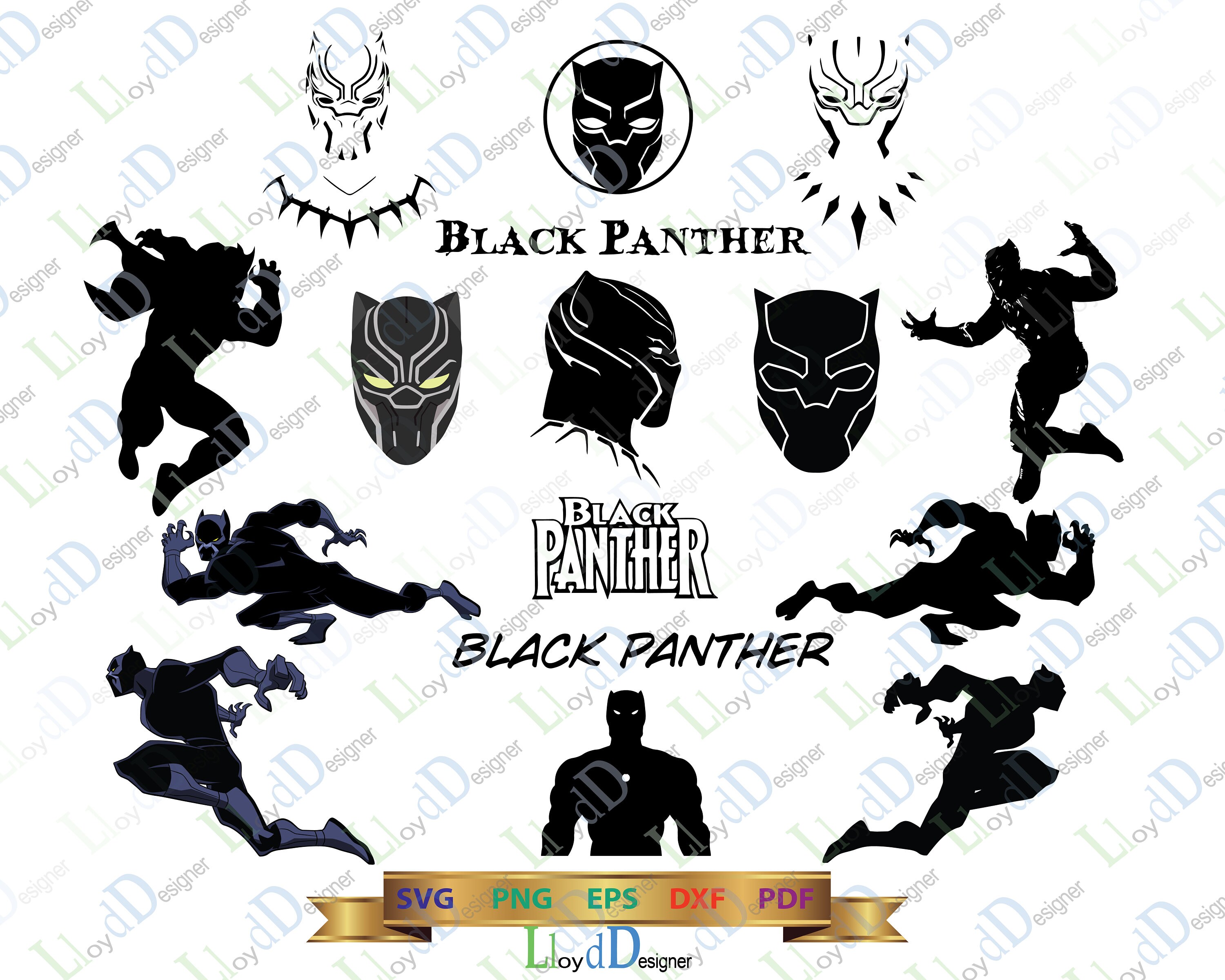 Marvel Black Panther Svg Pack Black Panther Marvel Svg Black